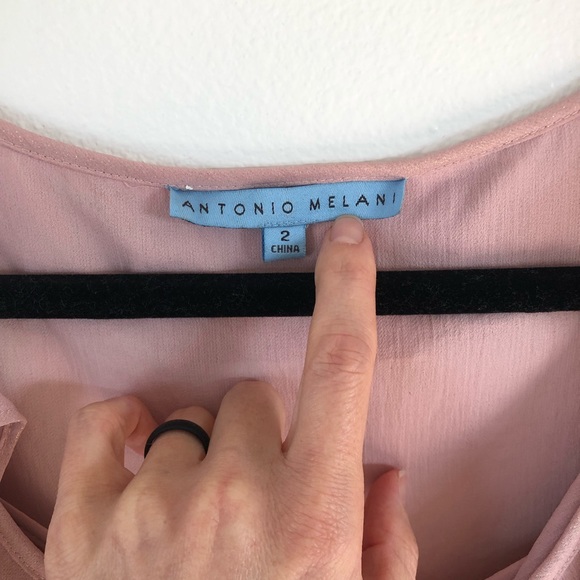 Antonio Milani shimmering pink midi faux wrap dress size 2 - Picture 4 of 8